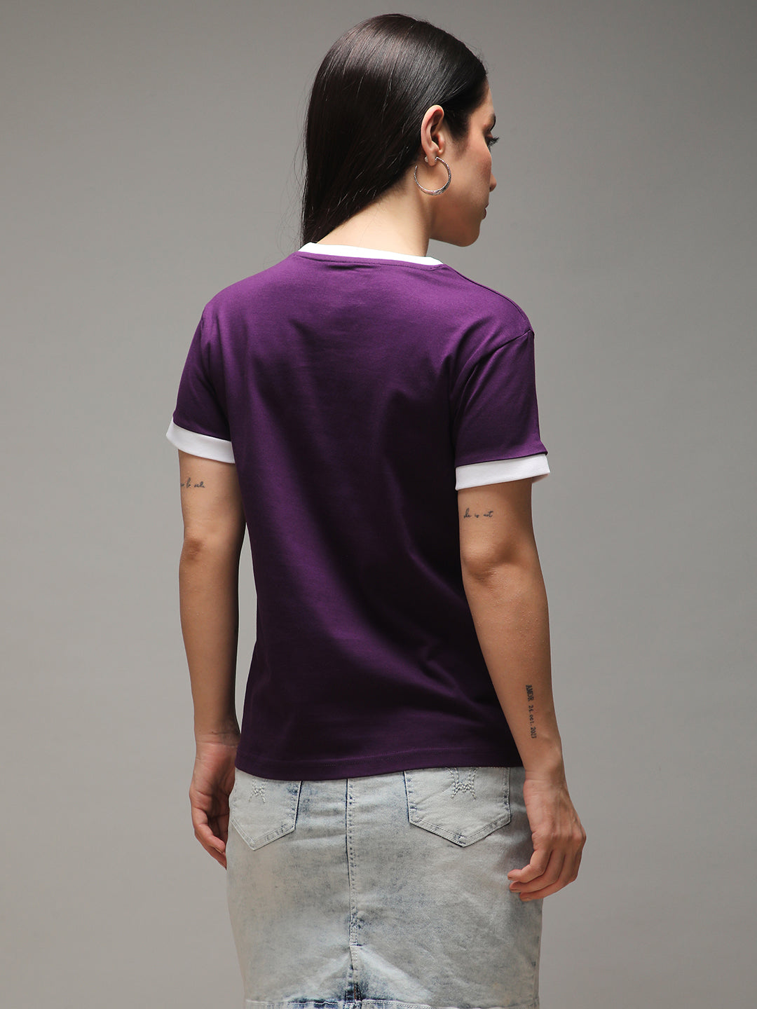 Womens Half Sleeve Round Neck Embroidery Regular Fit Tshirts