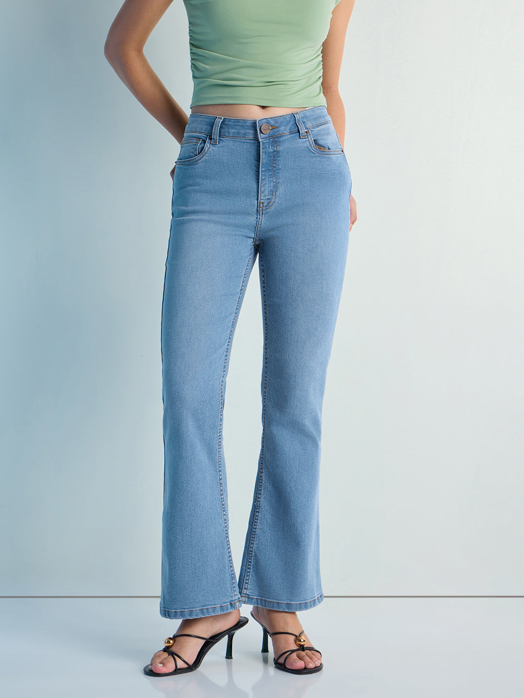 Womens Boot Cut Strech Denim Jeans Pant