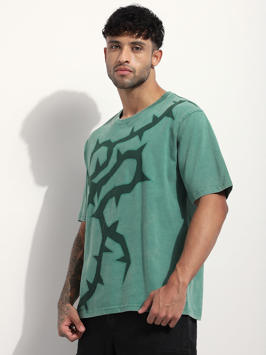 Mens Half Sleeve Round Neck Printed Oversized Fit Tshirts
