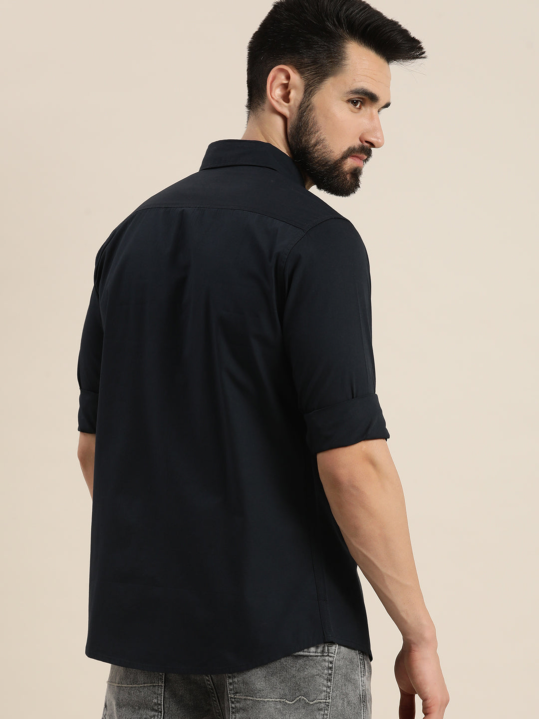 Mens Plain Full Sleeve Shirt With Pocket