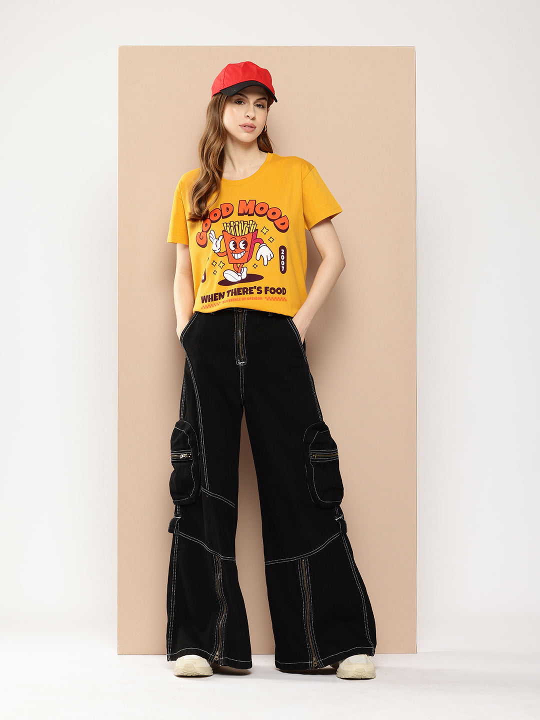 Womens Half Sleeve Round Neck Printed Boxy Fit Tshirts