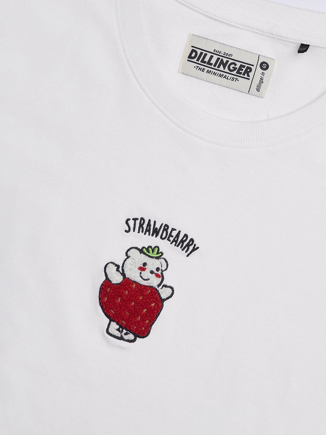 Womens Embroidery Boxy Regular Fit French Terry Cotton Tshirt