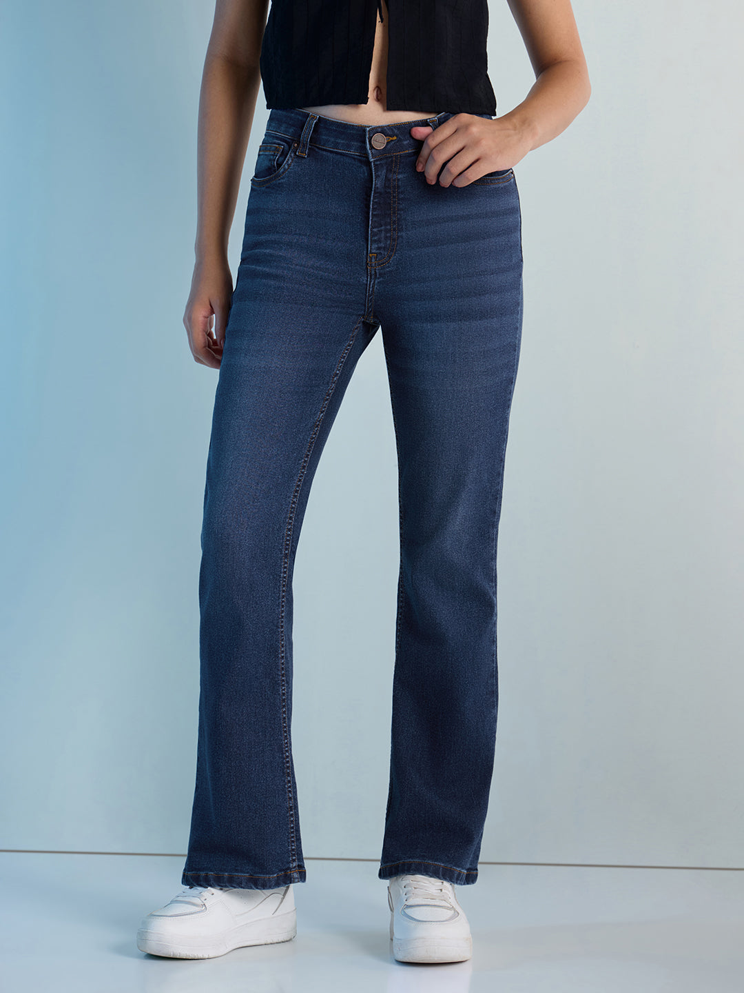 Womens Boot Cut Strech Denim Jeans Pant