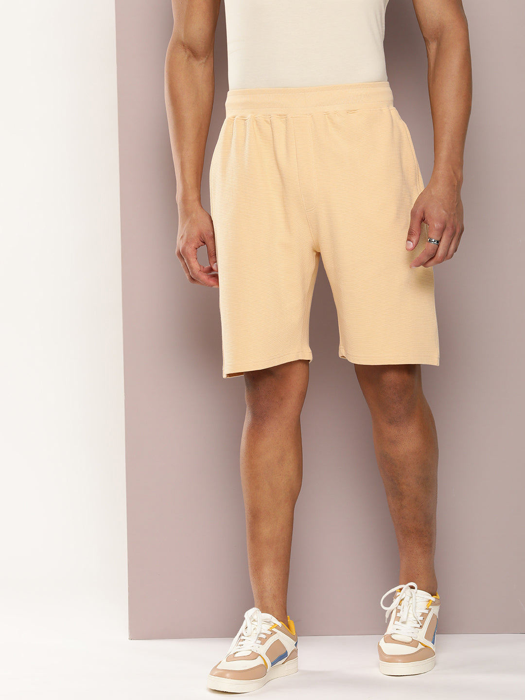 Men Solid Regular Shorts