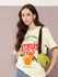 Womens Half Sleeve Round Neck Printed Oversized Fit Tshirts