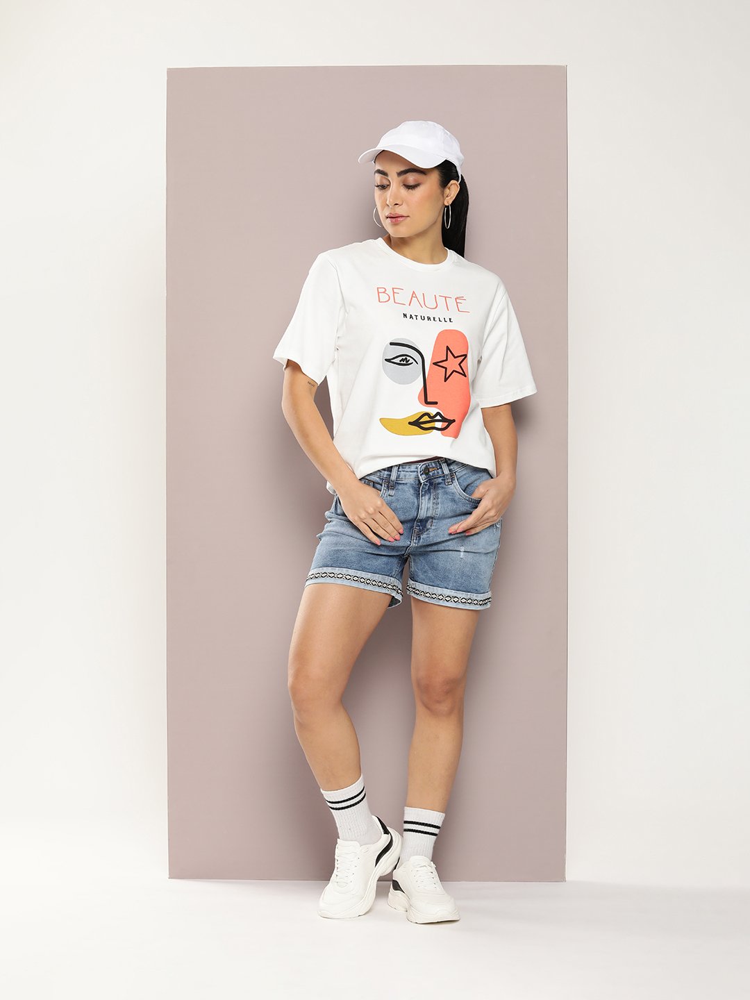 Womens Half Sleeve Round Neck Oversized Fit T-Shirts