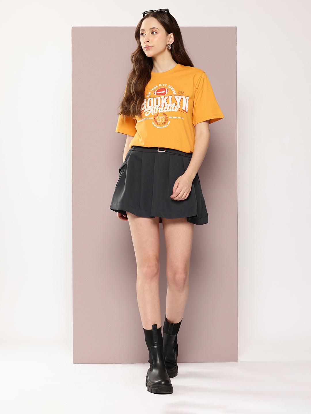 Womens Half Sleeve Round Neck Printed Oversized Fit Tshirts