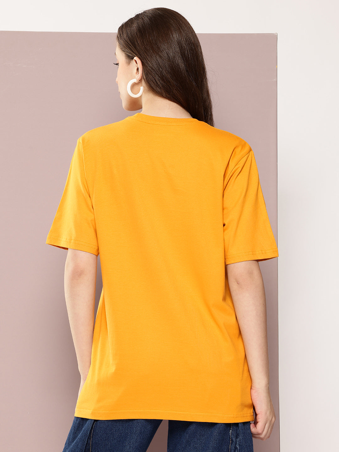 Womens Half Sleeve Round Neck Printed Oversized Fit Tshirts