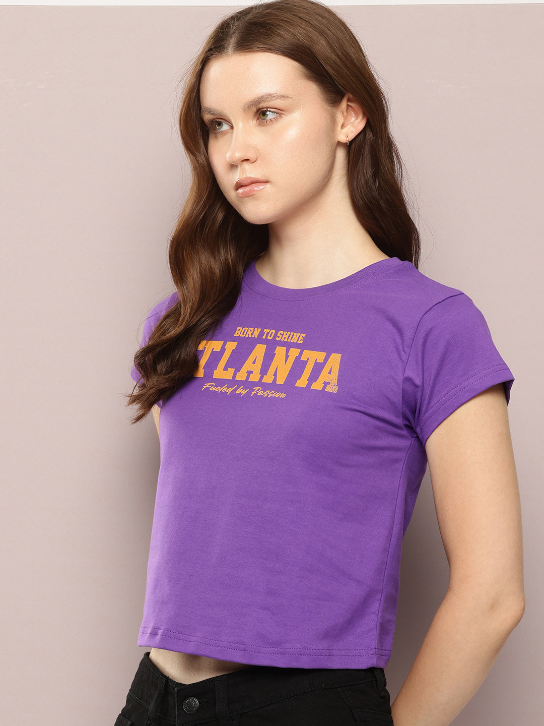 Womens Half Sleeve Round Neck Printed Regular Fit Tshirts