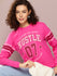 Womens Full Sleeve Round Neck Printed Oversized Fit Tshirts