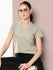 Womens Short Sleeve Solid V-Neck Regular Fit Tshirt