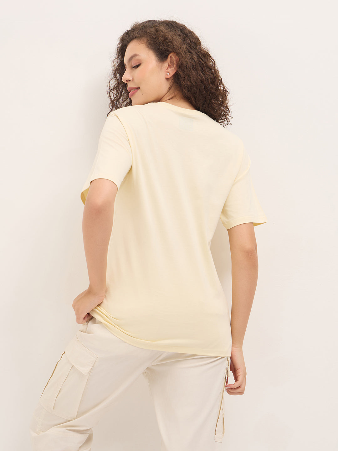 Womens Half Sleeve Round Neck Printed Oversized Fit Tshirts