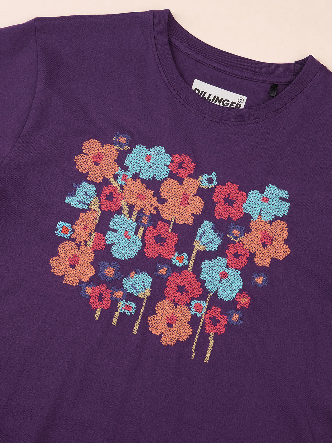 Womens Embroidery Oversized Fit Cotton T-Shirt