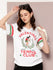 Womens Short Sleeve Printed V-Neck Oversized Fit Tshirt