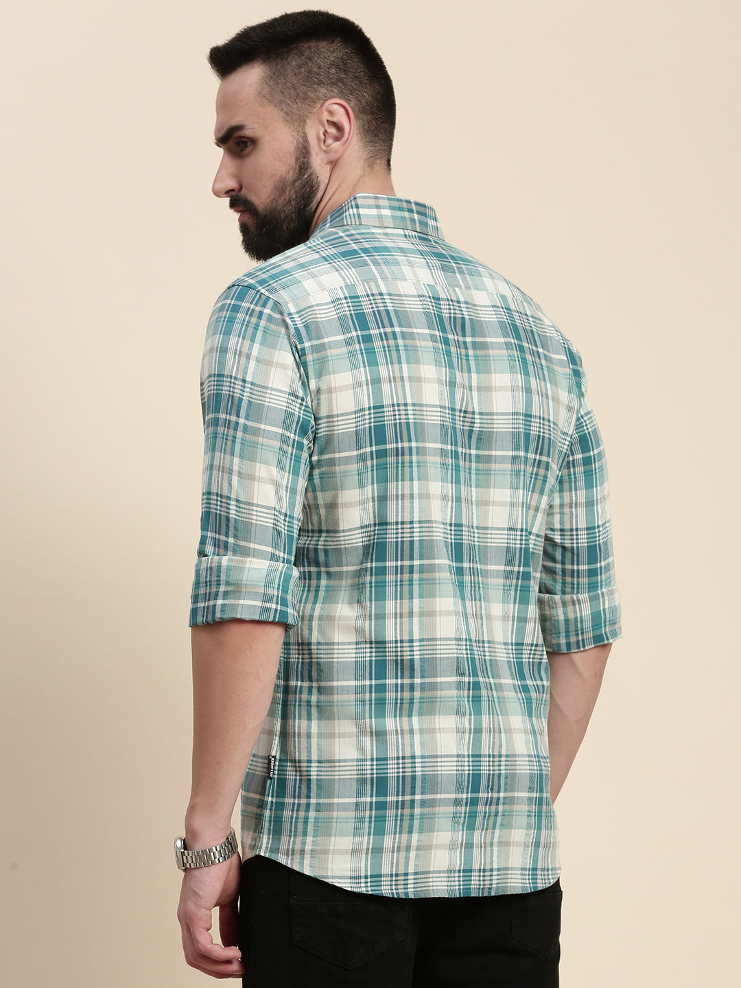 Men Checked Full Sleeve Shirt With Pocket