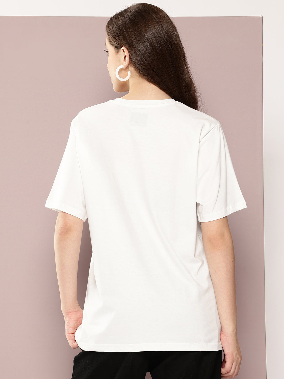 Womens Half Sleeve Round Neck Printed Oversized Fit Tshirts