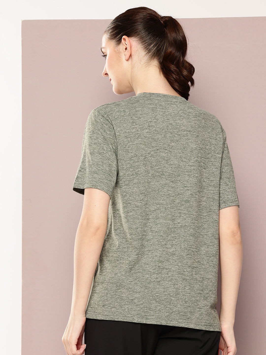 Womens Short Sleeve Round Neck Oversized Polyster Tshirt