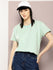 Womens Half Sleeve Round Neck Striped Boxy Fit Tshirts