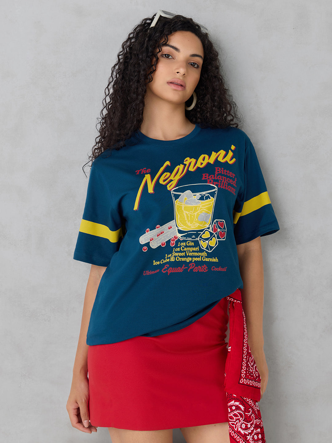 Womens Half Sleeve Printed Oversized Fit Tshirt