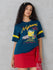 Womens Half Sleeve Printed Oversized Fit Tshirt