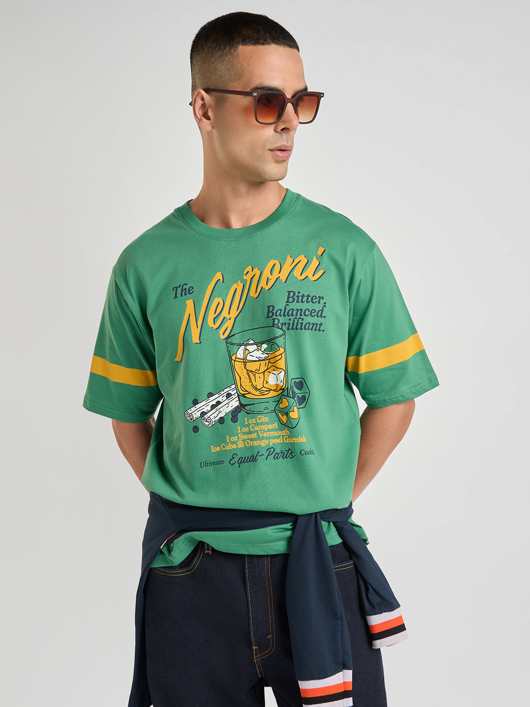 Mens Printed Oversized Half Sleeve Round Neck Tshirt