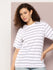 Womens Half Sleeve Round Neck All-Over Striped Oversized Fit Tshirts