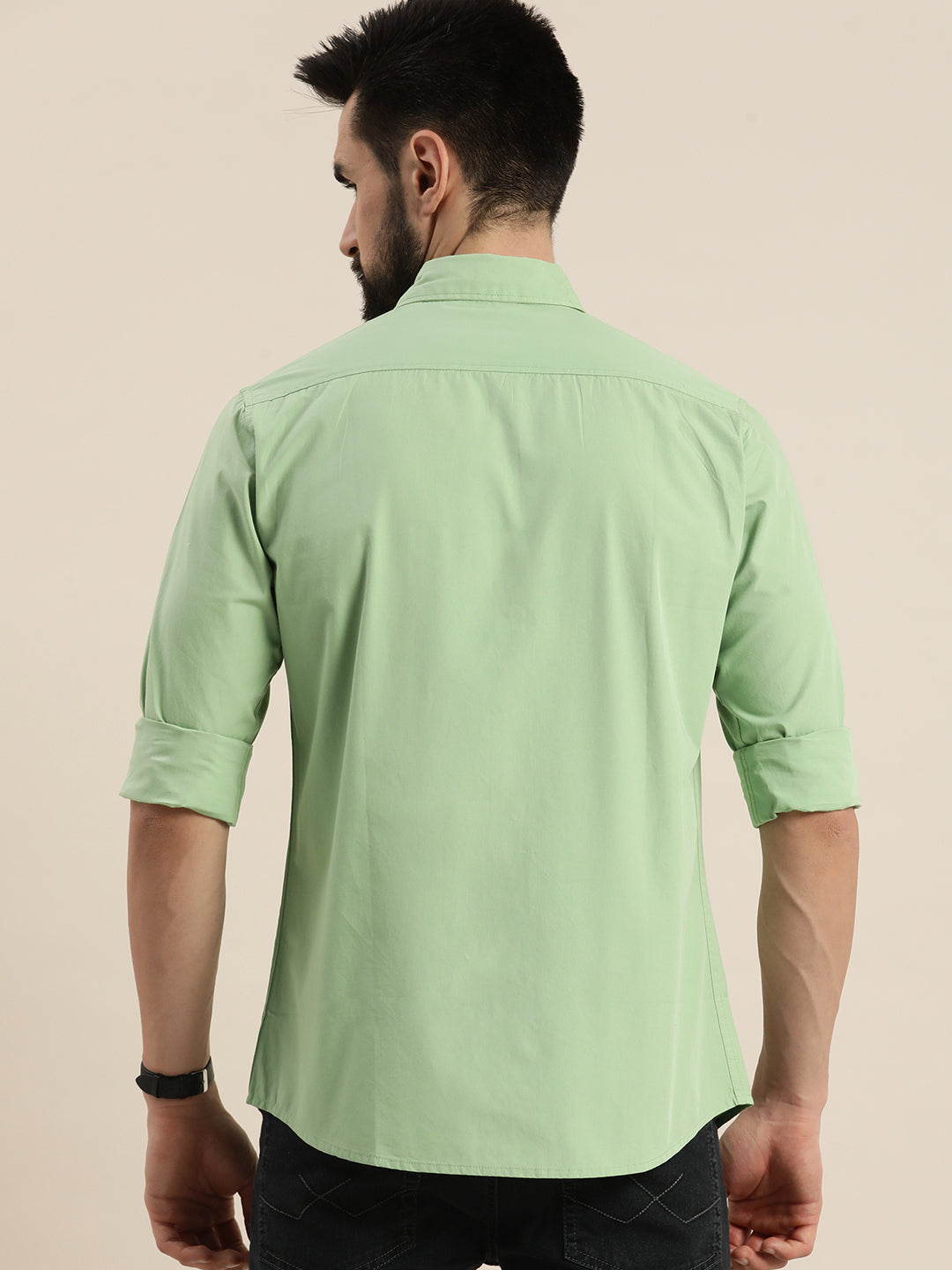 Mens Plain Full Sleeve Shirt With Pocket