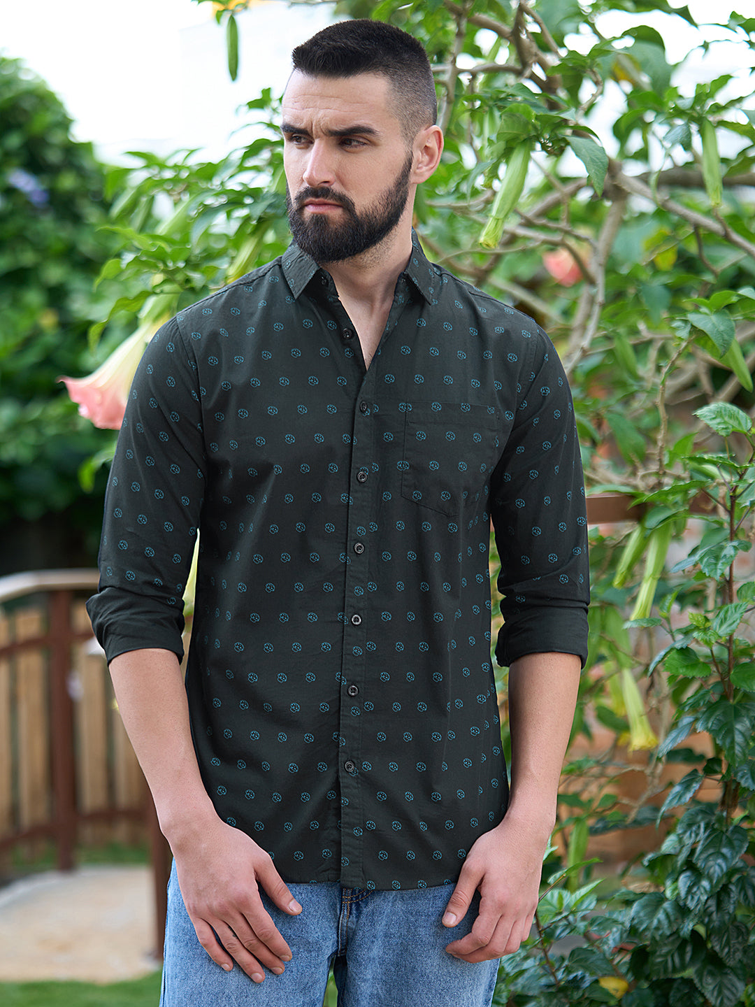 Men All Over Printed Full Sleeve Shirt With Pocket
