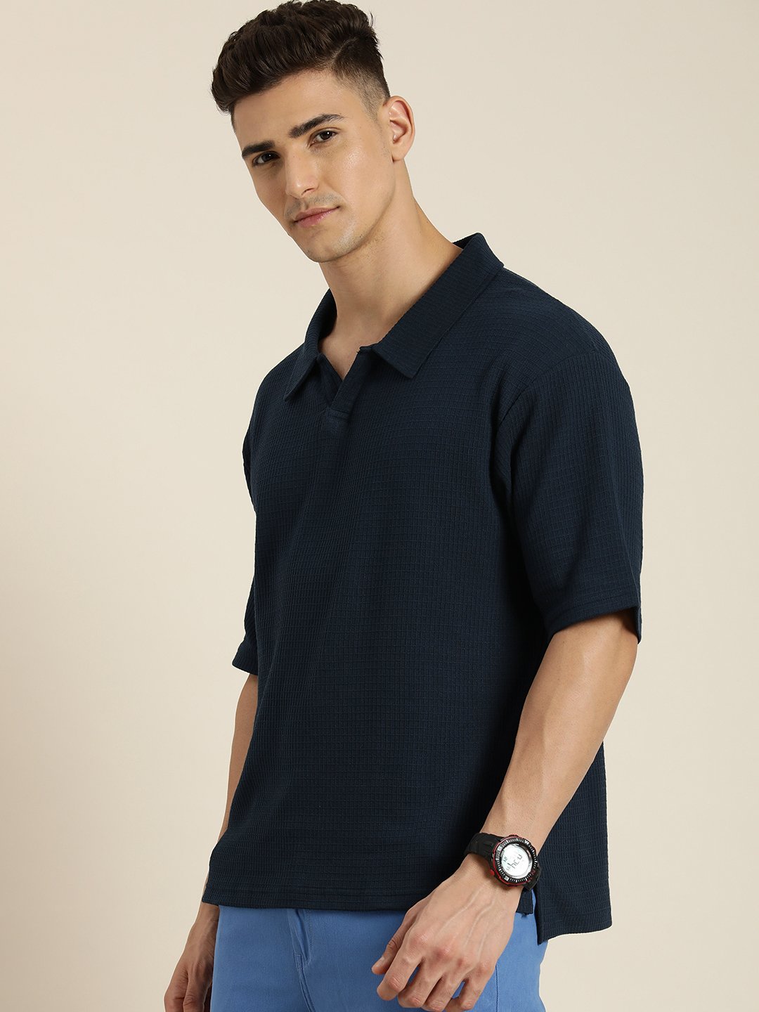 Mens Half Sleeve Oversized Fit Polo T-Shirts