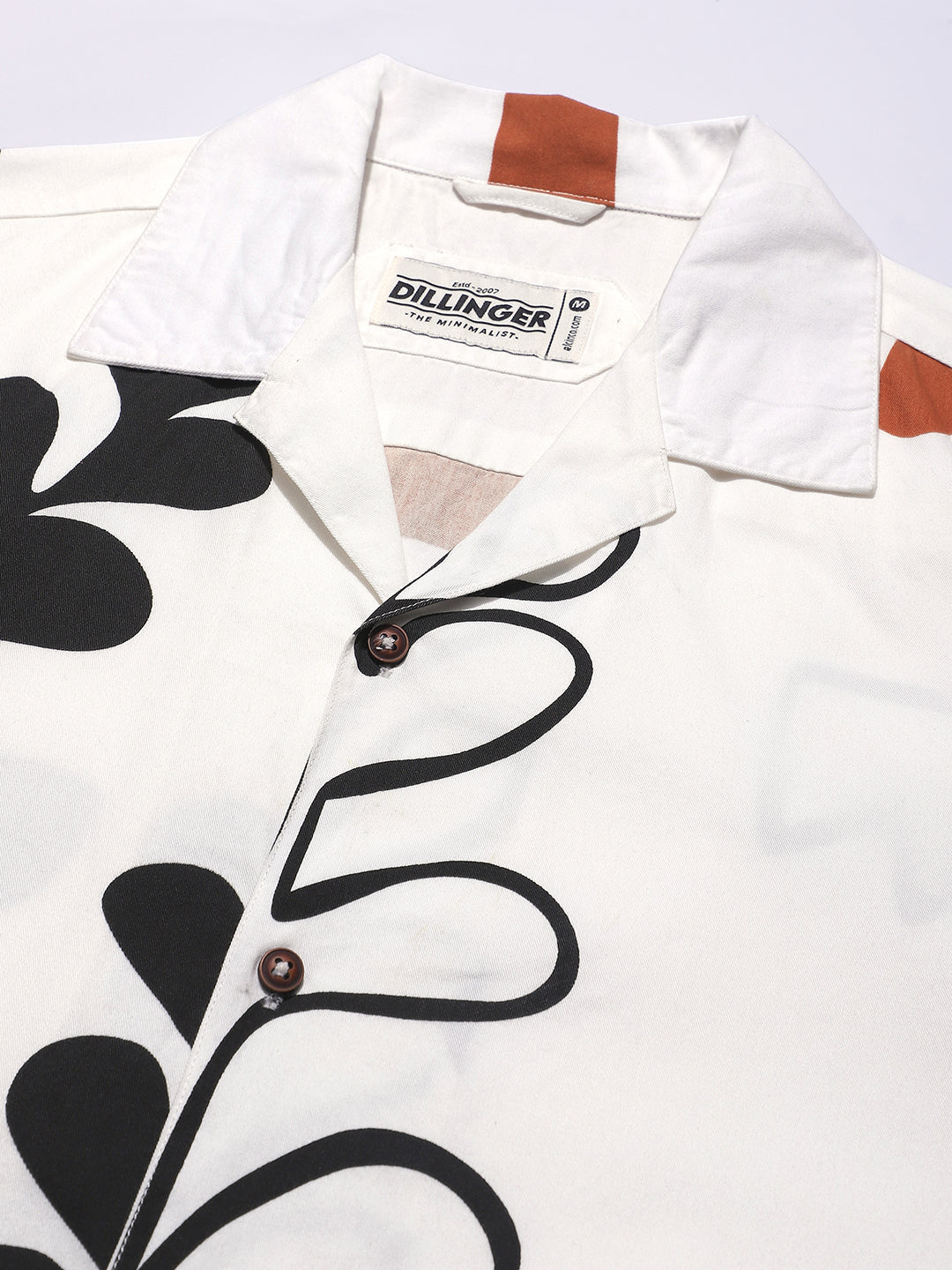 Mens Boxy Regular Short Sleeve Printed White Shirt