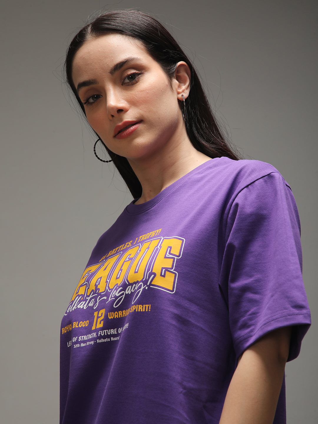 Womens Half Sleeve Round Neck Printed Oversized Fit Tshirts