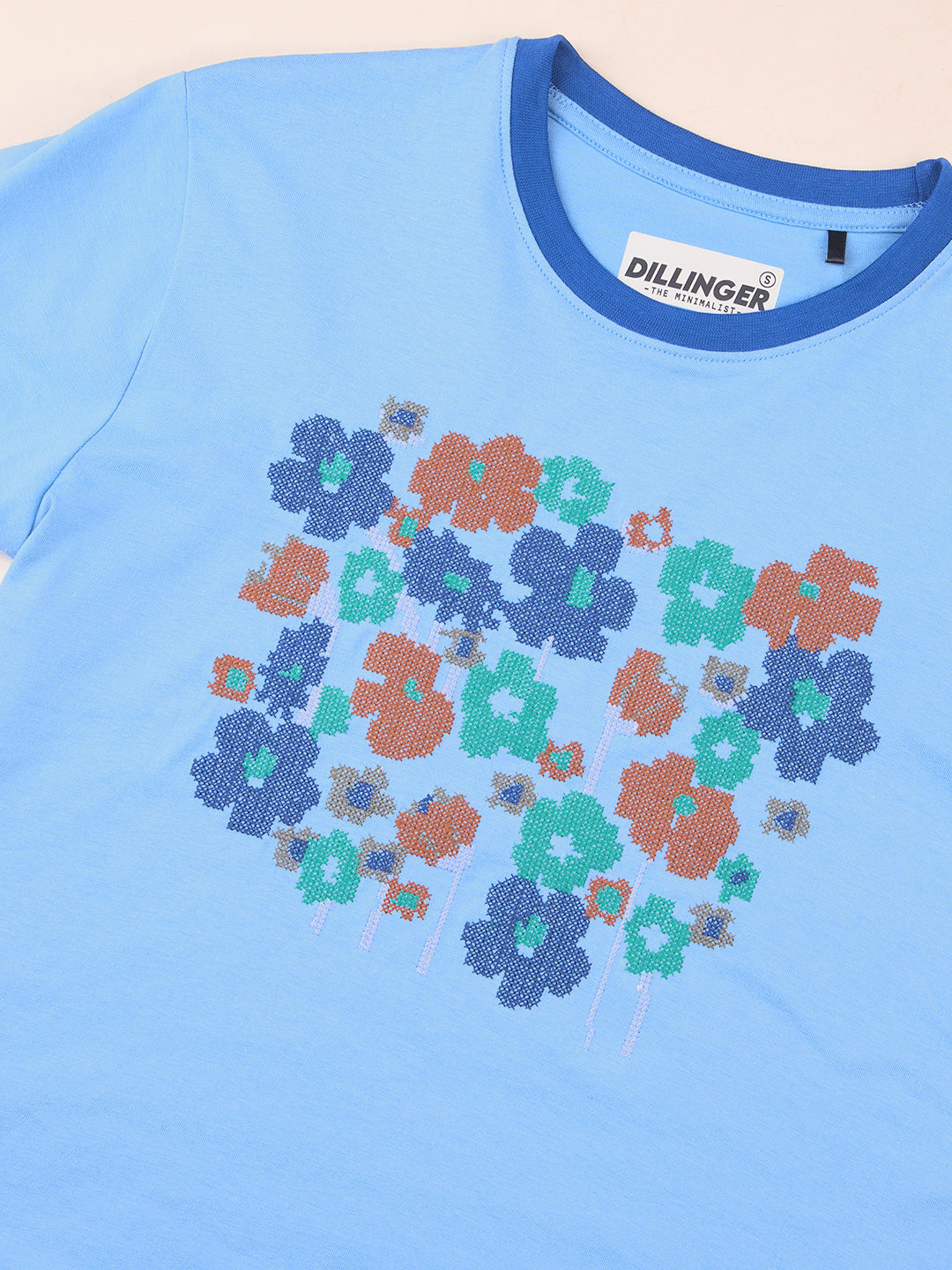 Womens Embroidery Regular Fit Cotton T-Shirt