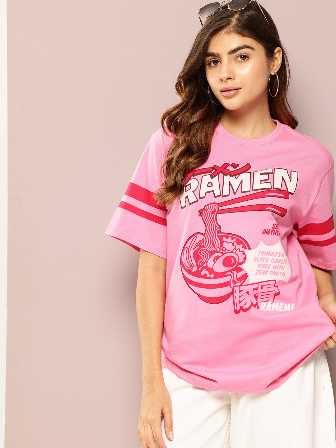 Womens Short Sleeve Printed Oversized Fit Tshirt