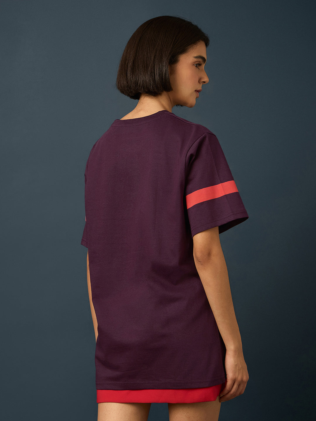 Womens Short Sleeve Printed Oversized Fit Tshirt 