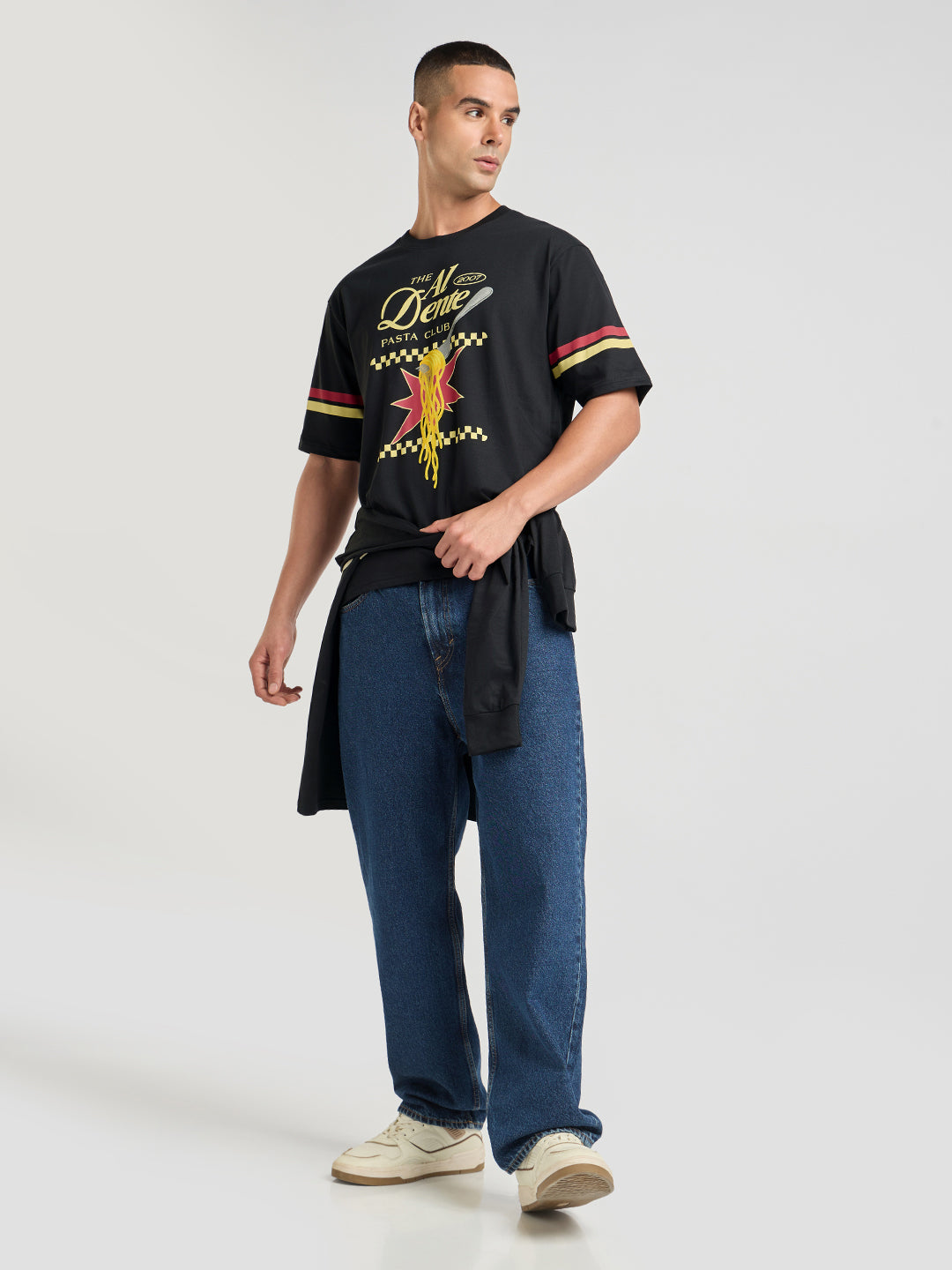 Mens Printed Oversized Half Sleeve Round Neck Tshirt