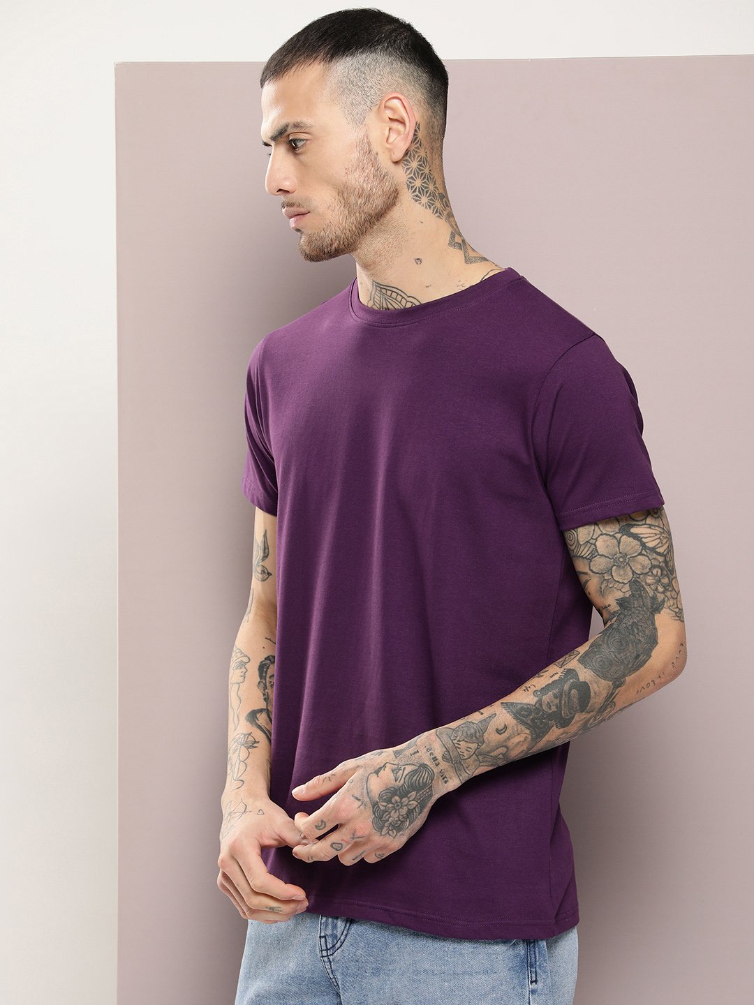 Mens Half Sleeve Round Neck Regular Fit T-Shirts