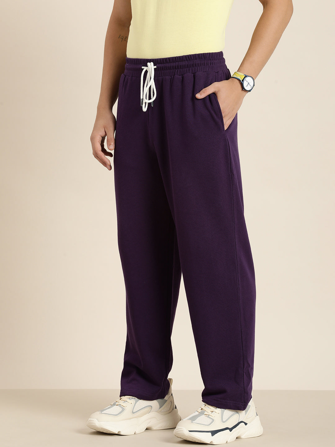 Men Lightweight Relaxed Fit Baggy Korean Pant