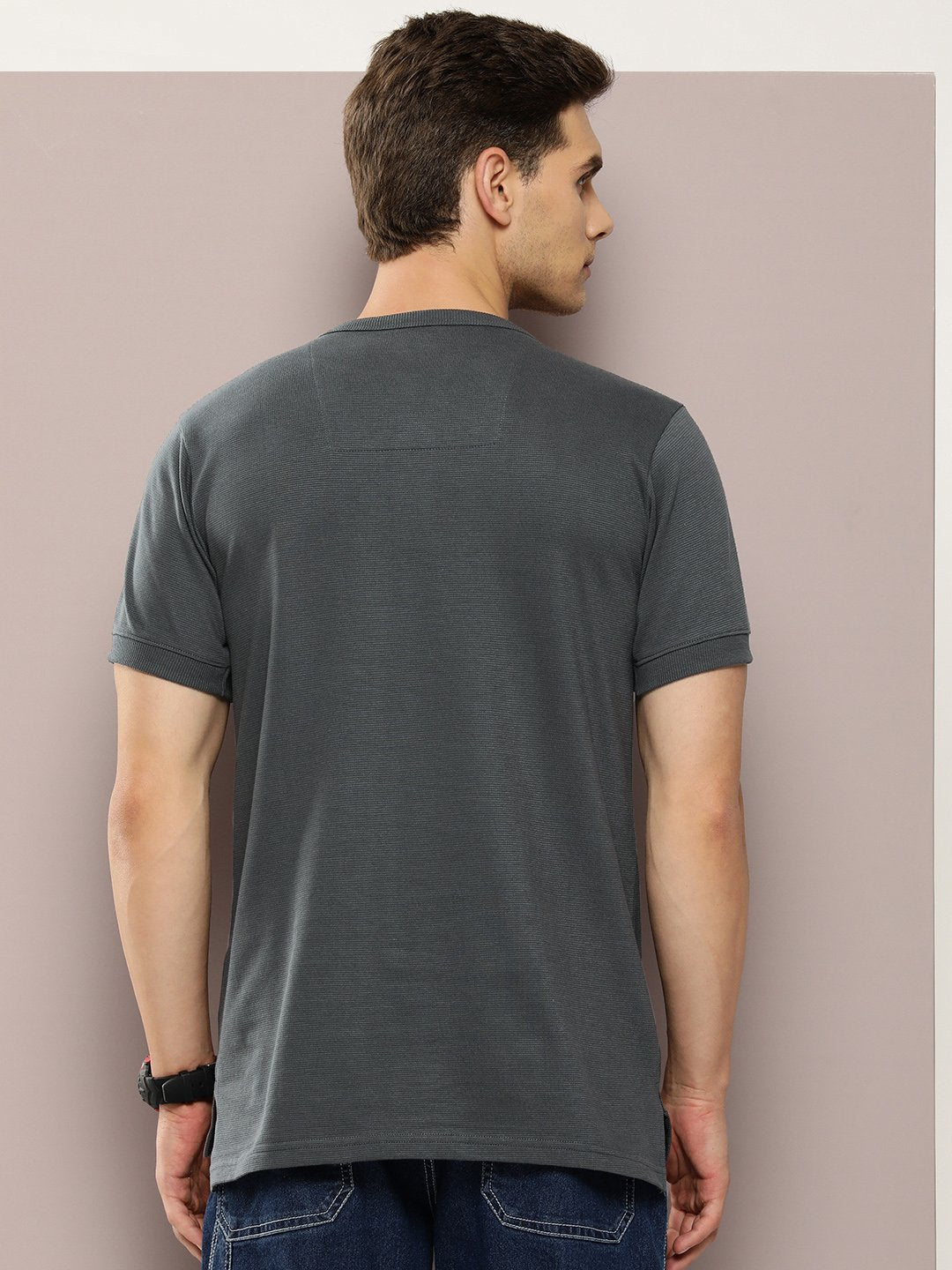 Mens Half Sleeve Henley Neck Regular Fit T-Shirts