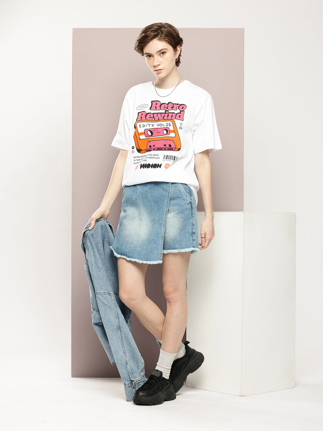 Womens Half Sleeve Round Neck Printed Oversized Fit Tshirts