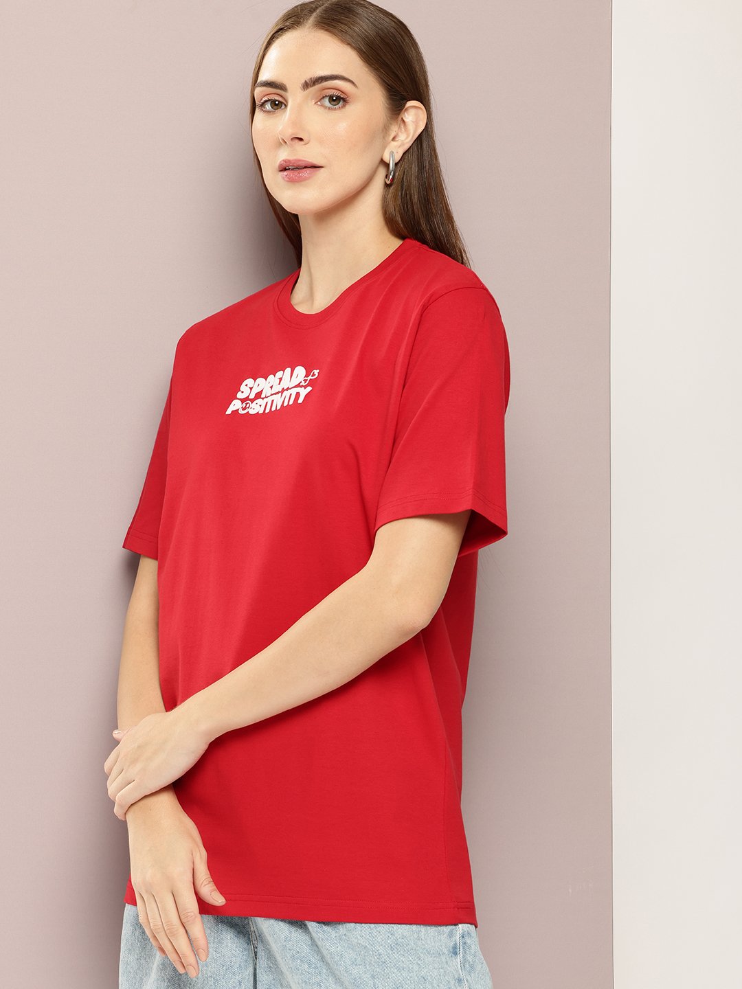 Womens Half Sleeve Round Neck Oversized Fit T-Shirts