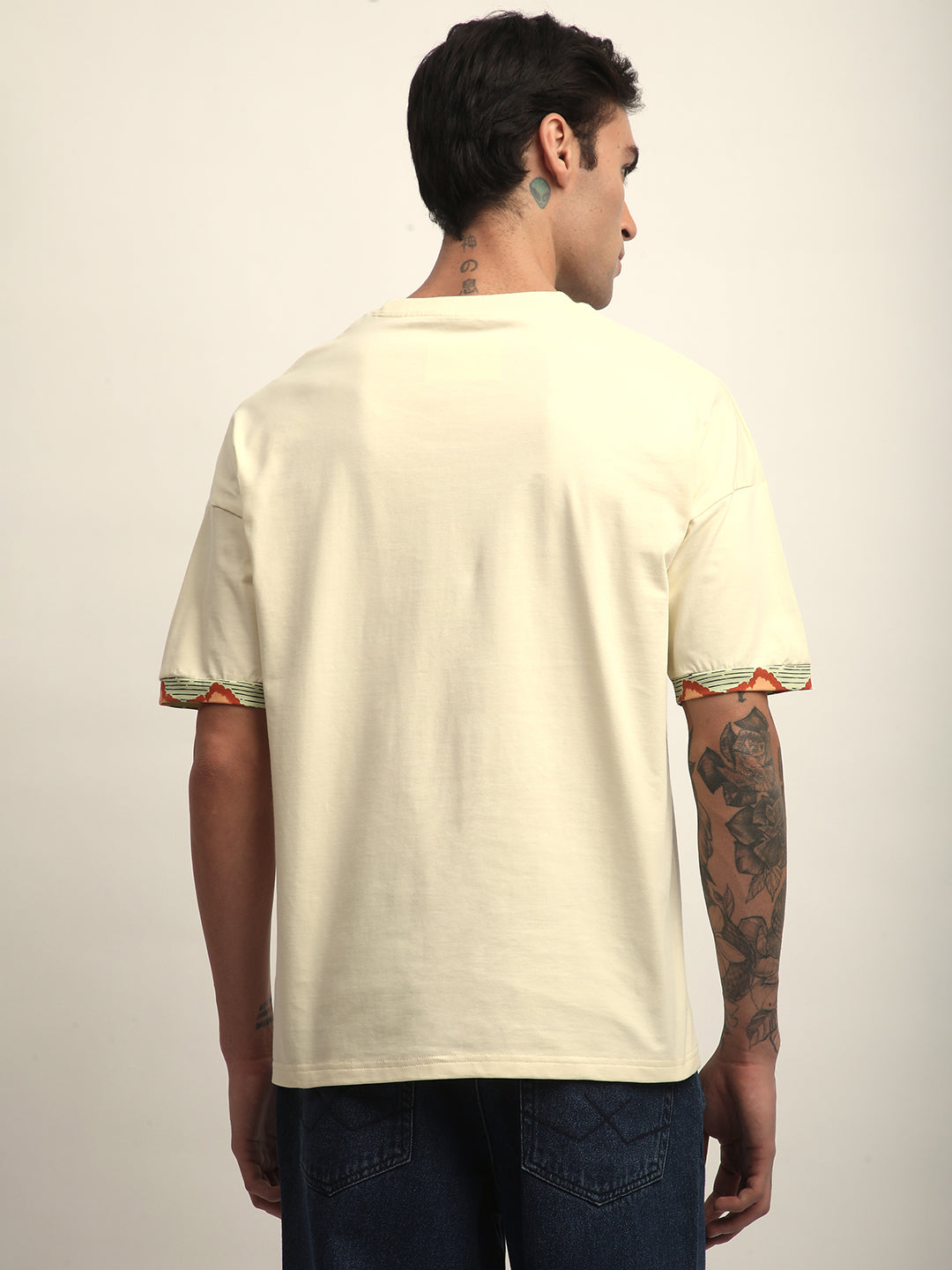 Mens Half Sleeve Drop Shoulder Printed Oversized Fit T-Shirts