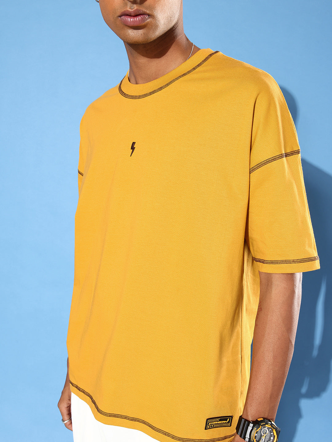 Mens Half Sleeve Drop Shoulder Plain Oversized Fit T-Shirts