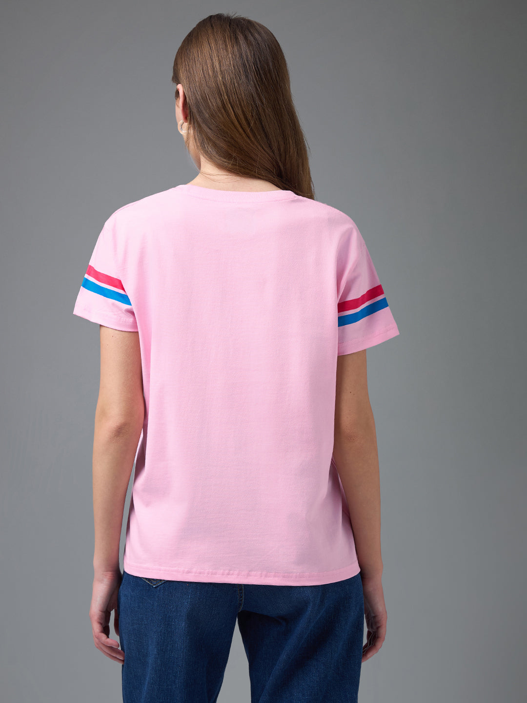 Womens Printed Round Neck Boxy Fit Tshirt