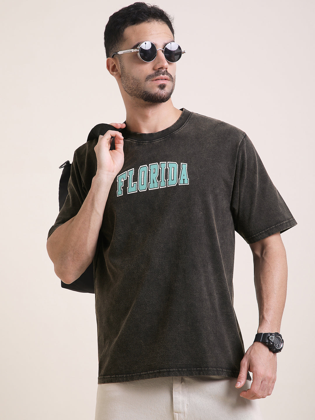 Mens Half Sleeve Round Neck Printed Oversized Fit Tshirts