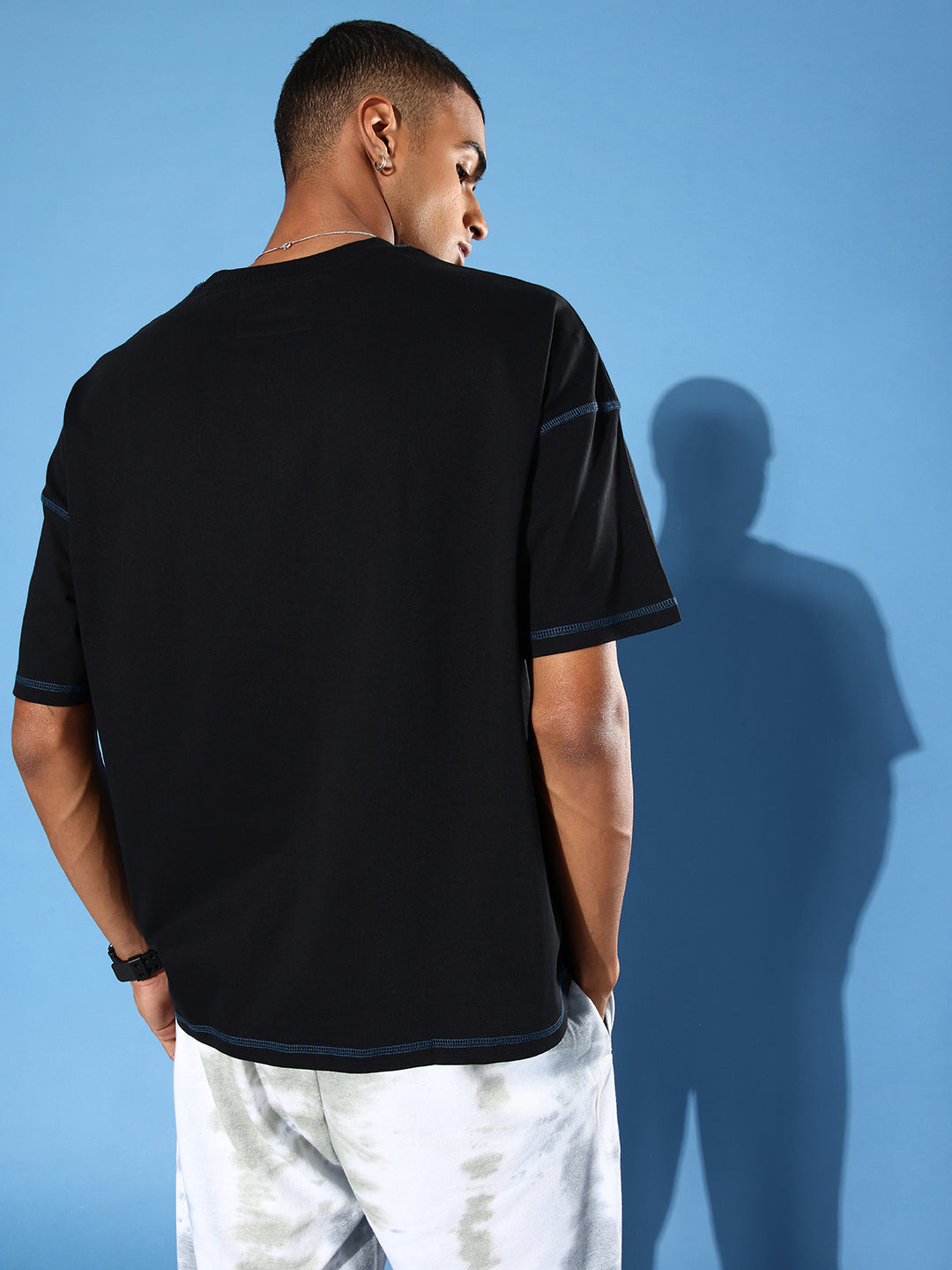 Mens Half Sleeve Drop Shoulder Plain Oversized Fit T-Shirts