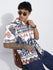 Men Boxy Regular Short Sleeve Printed White Shirt