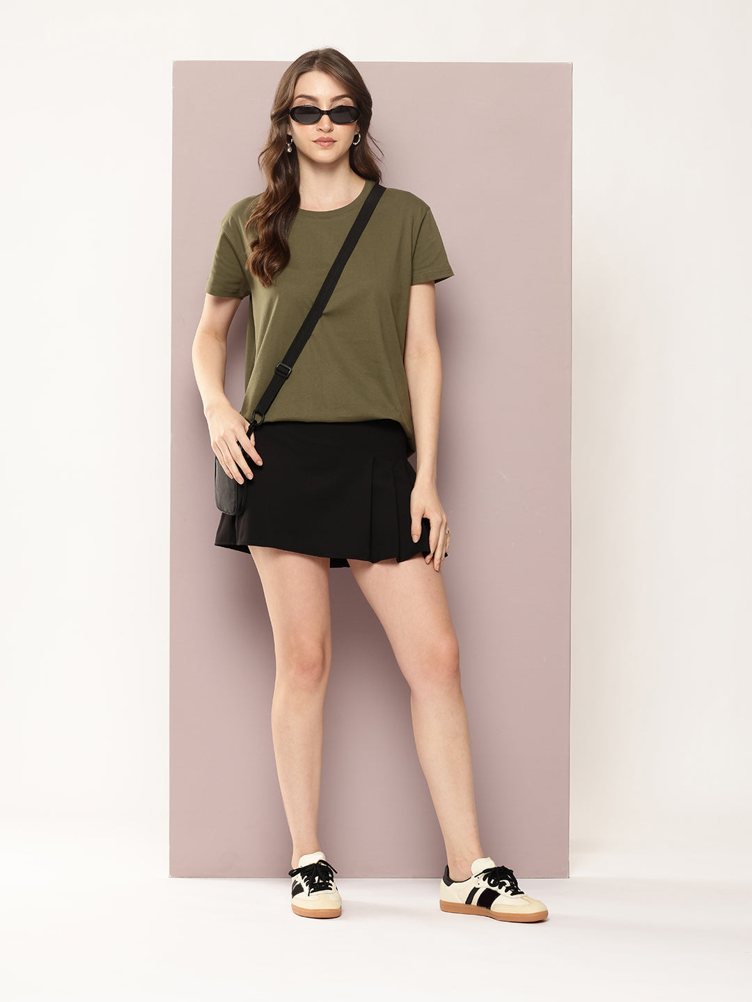 Womens Half Sleeve Round Neck Solid Boxy Fit Tshirts