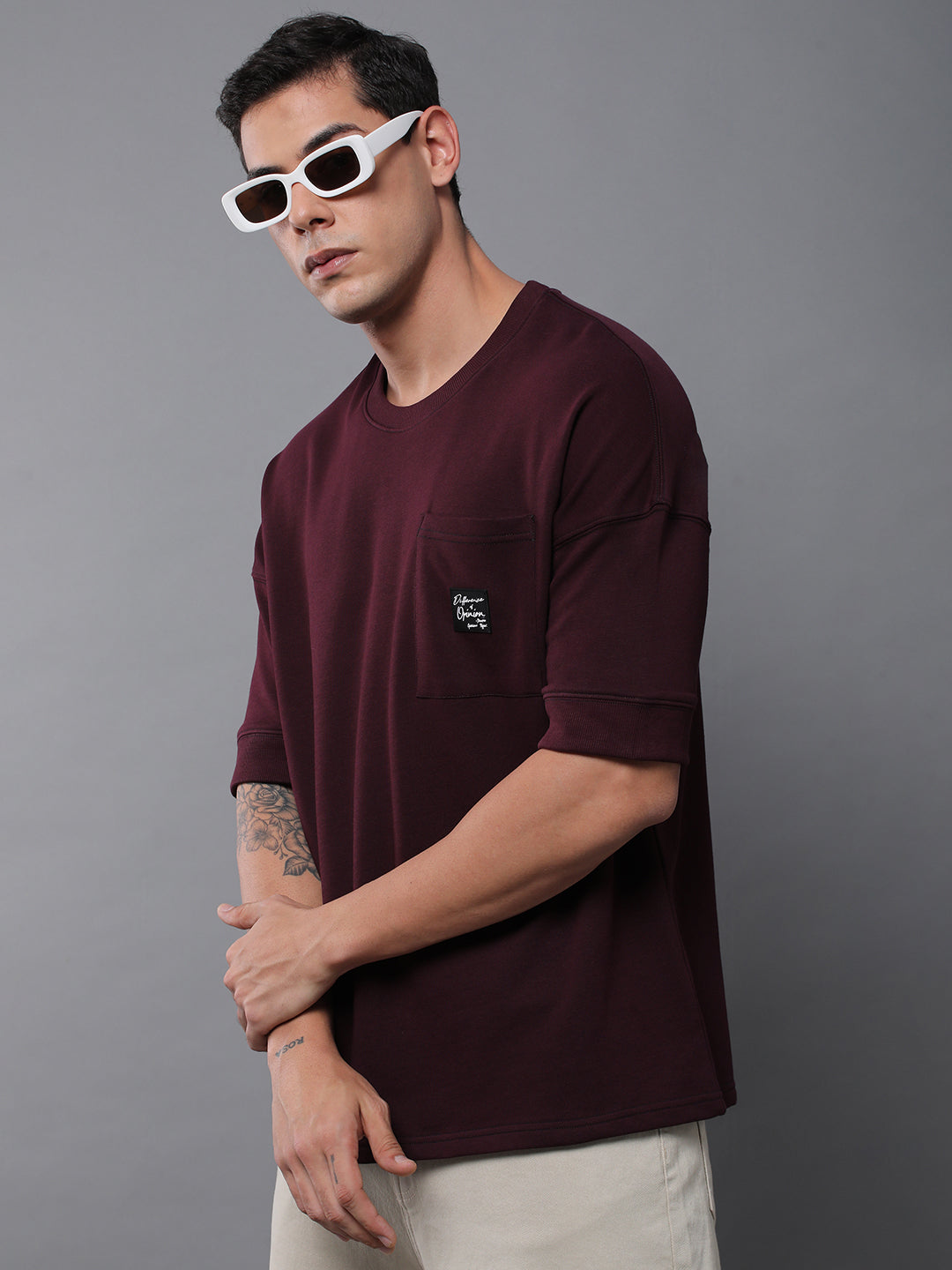 Mens Half Sleeve Round Neck Oversized Fit T-Shirts