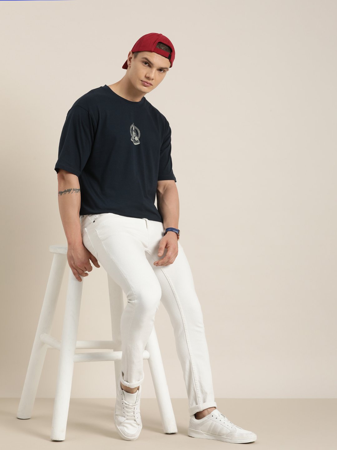 Mens Half Sleeve Round Neck Oversized Fit T-Shirts