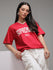 Womens Half Sleeve V-Neck Printed Oversized Fit Tshirts